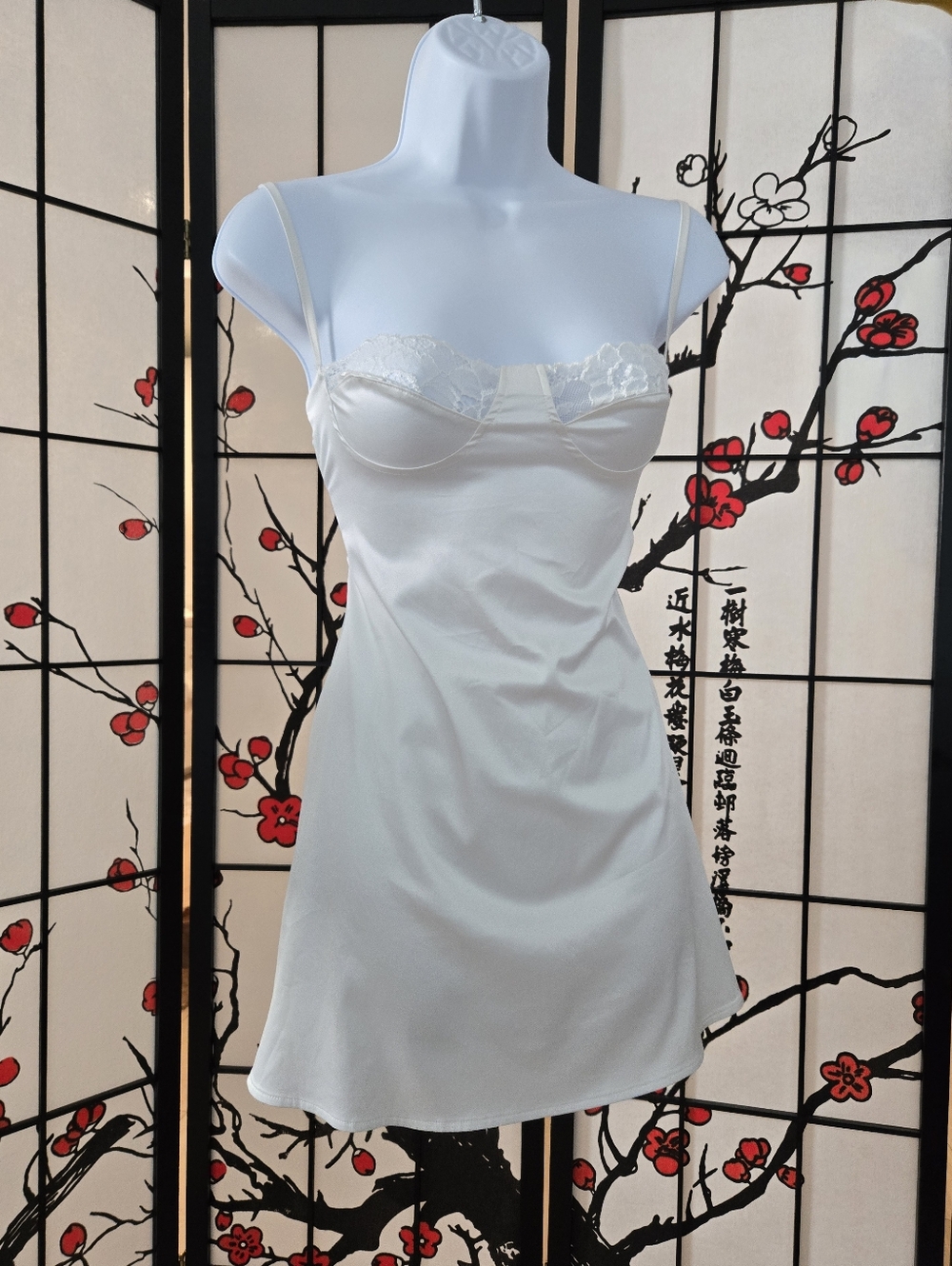 Boutique White Lace Satin Dress